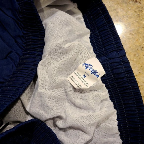Dolfin Navy Blue Nylon Drawstring Lined Liner Pocket Swim Shorts Trunks Men’s M - Picture 4 of 10